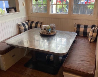 Custom Leather Cushions: Distressed Brown, Tan, Black - Made to Order