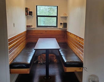 Custom Full Grain Leather Cushions: Distressed Aniline Piped Cushions