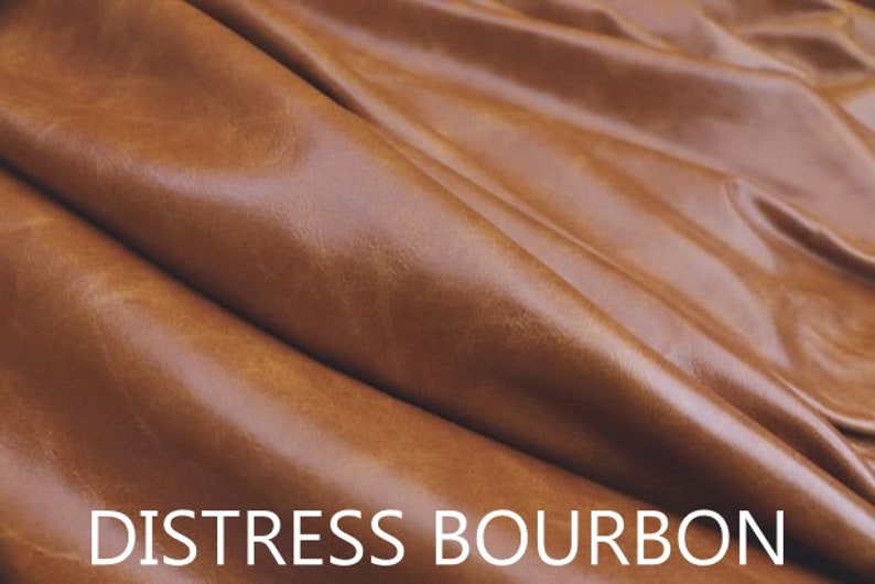 Custom Square Leather Barstool Cushion: Full Grain Aniline Cowhide, made to order Distress Bourbon