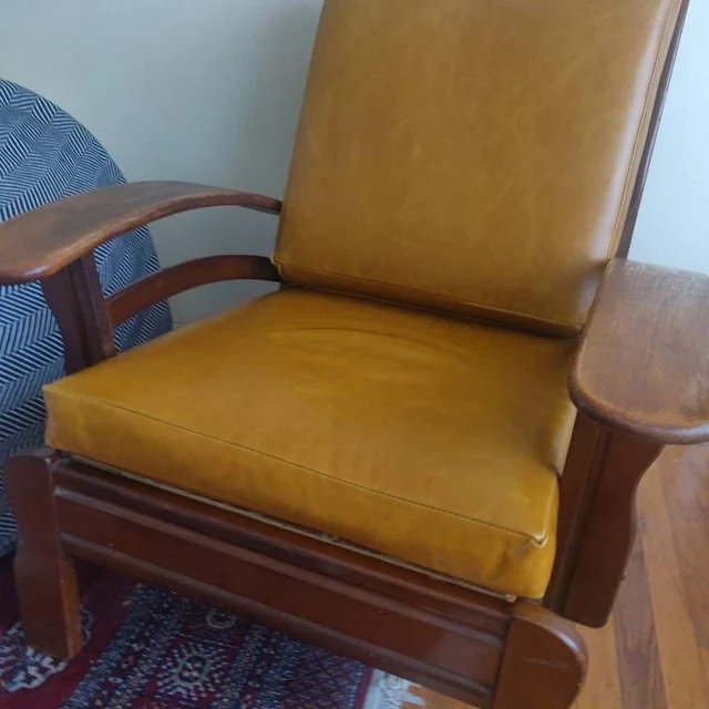 Custom Leather cushions boxed cushion Morris Chair cushions genuine leather made to order and size choose color brown grey tan navy