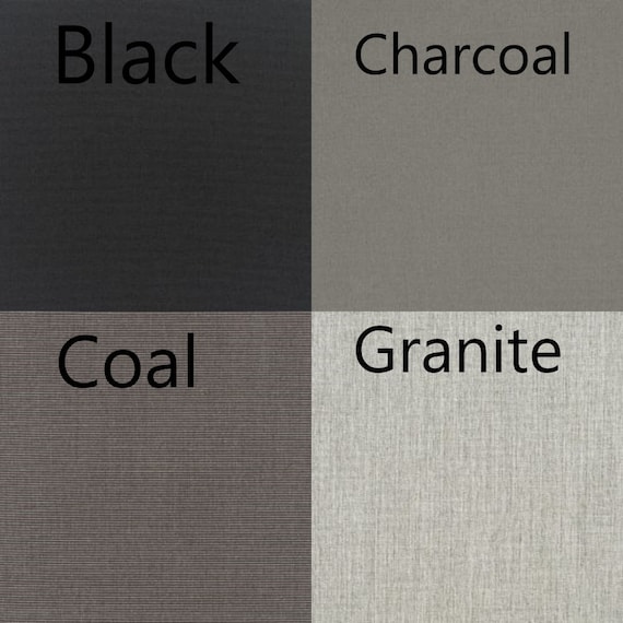 Sunbrella SWATCHES Canvas Options in Charcoal, Spectrum Graphite, Black, Coal, Sunbrella  options for custom items