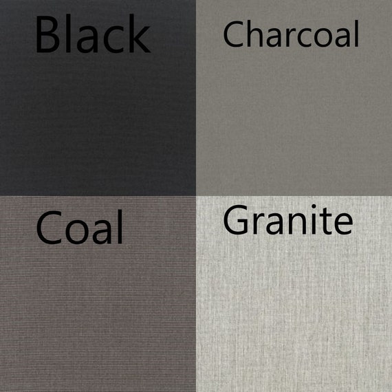 Sunbrella SWATCHES Canvas Options in Charcoal, Spectrum Graphite, Black, Coal, Sunbrella  options for custom items