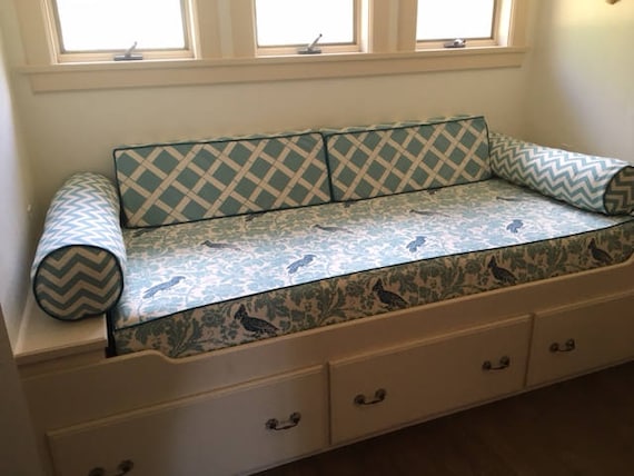 Custom twin or twin xl Daybed Mattress SET with bolsters and