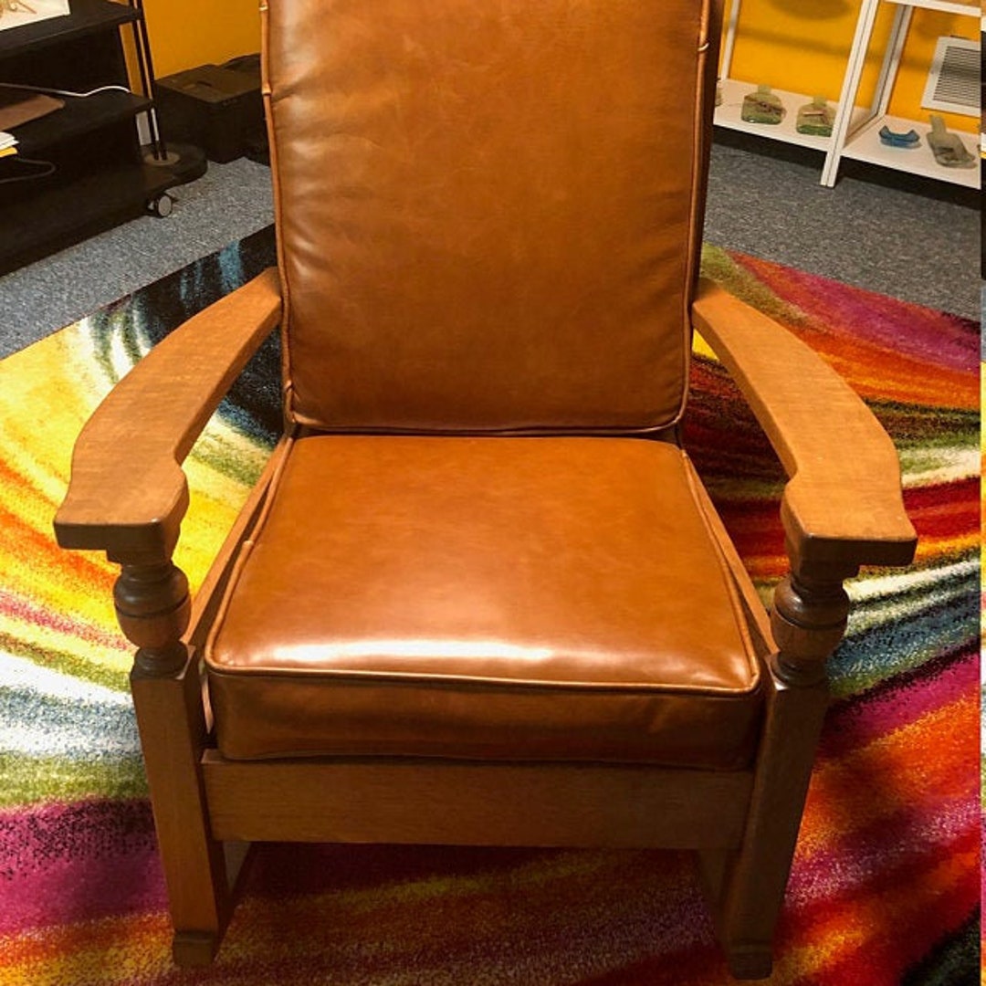 Custom Genuine Leather Chair Cushions in Restoration Italia Saddle