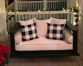 Sunbrella CRIB Daybed or swing outdoor set includes mattress cover, 2 side bolsters & 2 back pillows, all coordinating Sunbrella fabrics