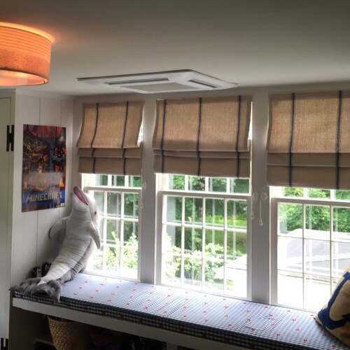 Standard Roman Shade Child Safe Feed Sack Grain Sack Cream Etsy