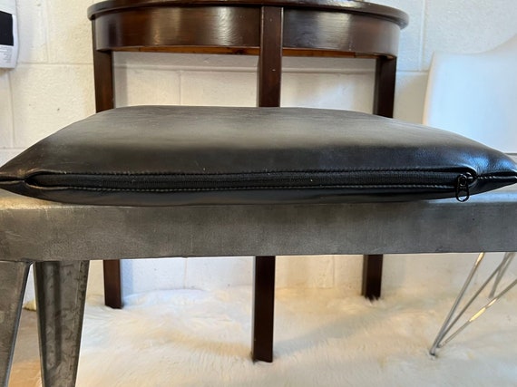 Custom Square Leather Barstool or Seat Cushions Full Grain Aniline