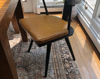 Custom Leather Chair Cushion: Gold Restoration Distress Leather, Made to Order