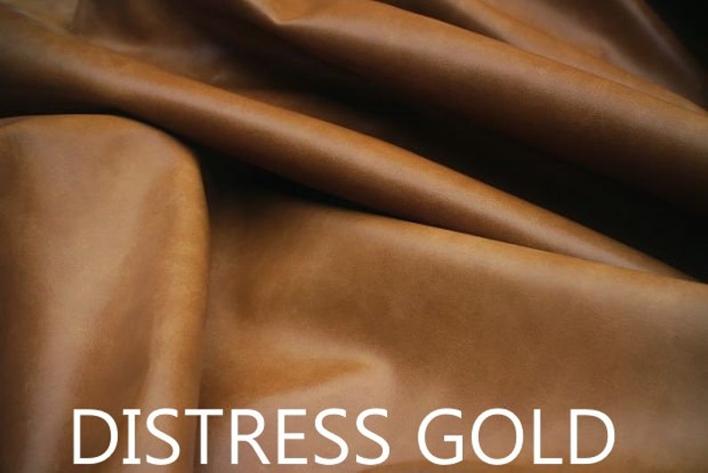Custom Square Leather Barstool Cushion: Full Grain Aniline Cowhide, made to order Distress Gold
