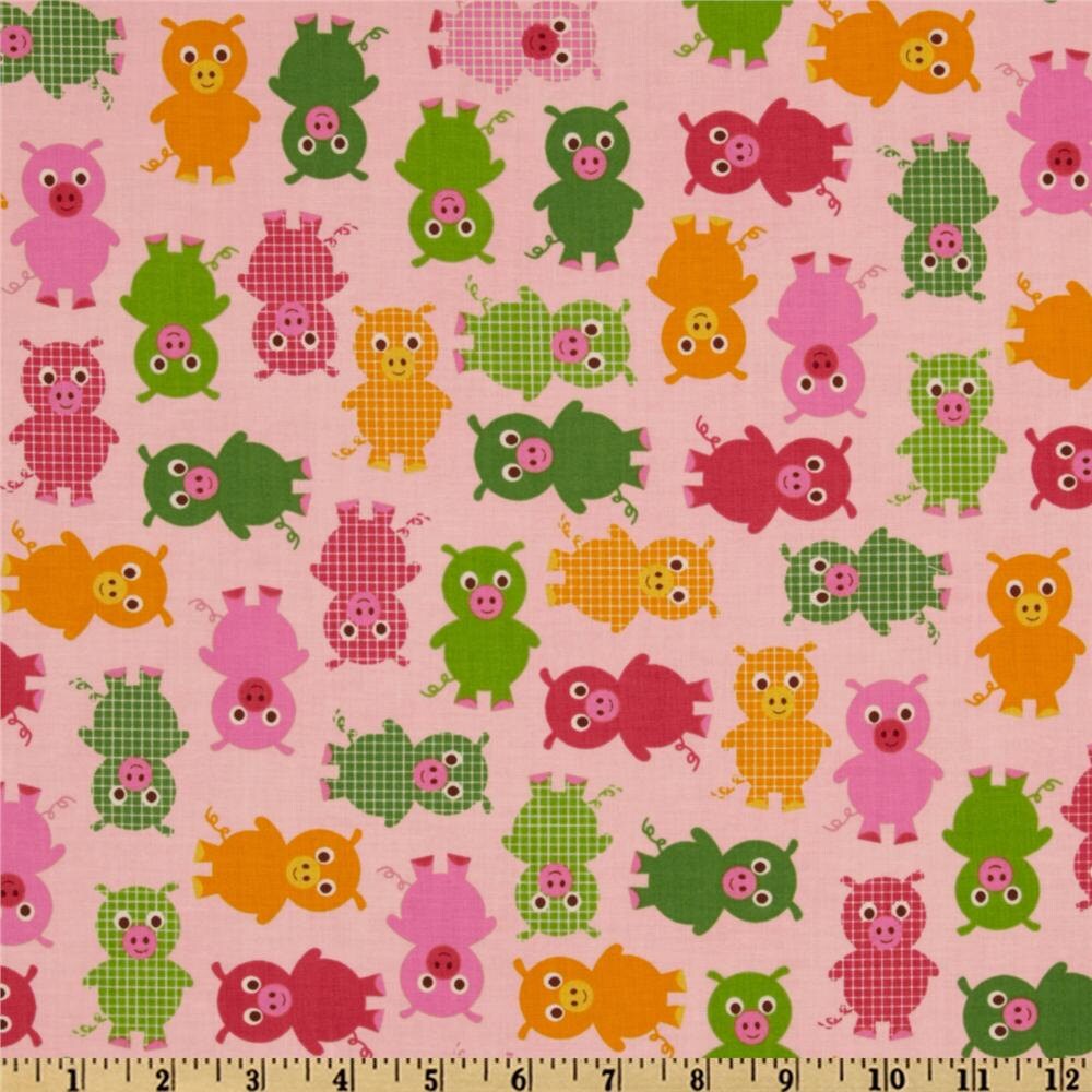 Pig Duvet Cover Toddler or Crib Pink Green Ready to ship Etsy