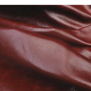 Custom Square Leather Barstool Cushion: Full Grain Aniline Cowhide, made to order Distress Bordeaux