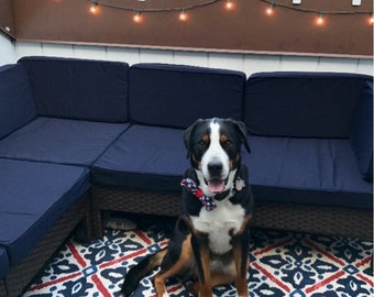 Custom Sunbrella Outdoor Cushions: Canvas Navy Blue
