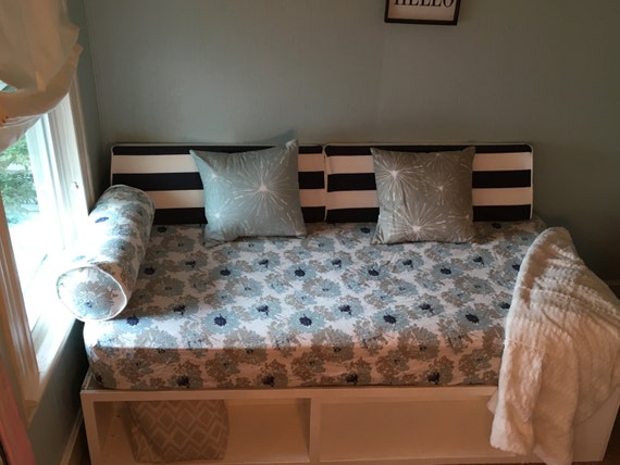 Fitted Daybed cover in twin, twin xl or full mattress cover, customize fabric, size (pictured in Premier Prints Fairy Spa Blue)