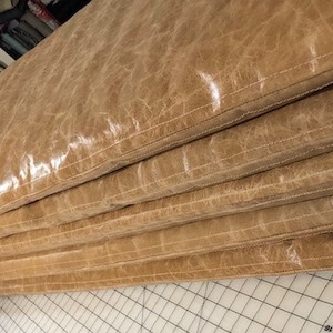 Custom Leather cushions, distressed tan leather seat cushions, DO NOT PURCHASE, convo for estimate, read item details