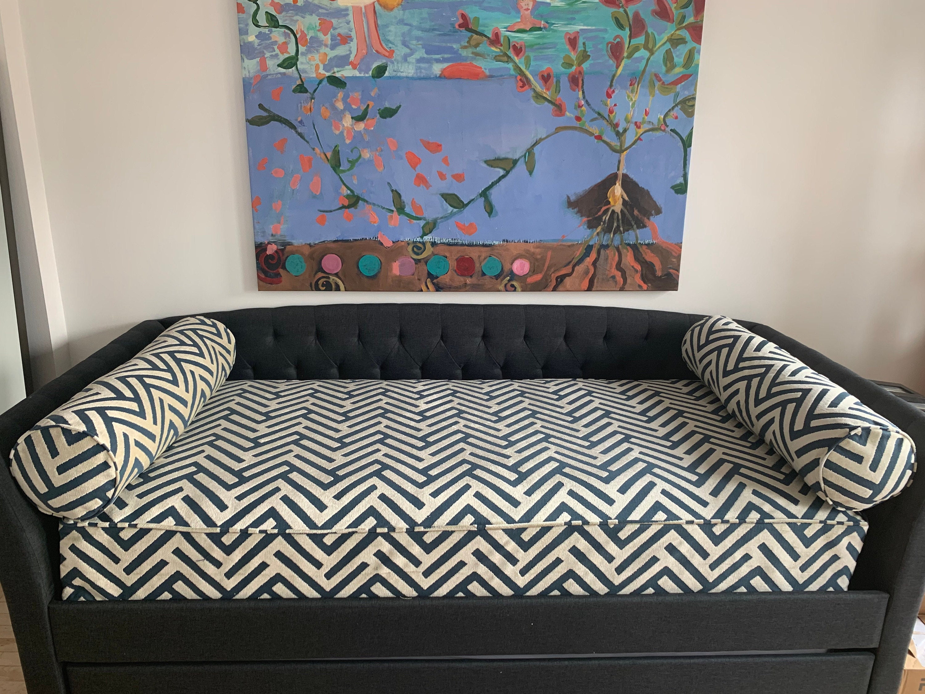 READY TO SHIP Twin Velvet Mattress Cover and Bolsters in Etsy