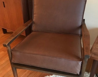 Custom Ultraleather cushions for Morris Chair or other, high-end faux leather Ultrafabrics, eco-friendly, made to size custom cushions