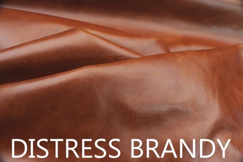 Custom Square Leather Barstool Cushion: Full Grain Aniline Cowhide, made to order Distress Brandy