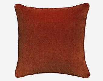 Rust Velvet Pillow: Andrew Martin Villandry Upholstery, Custom Size