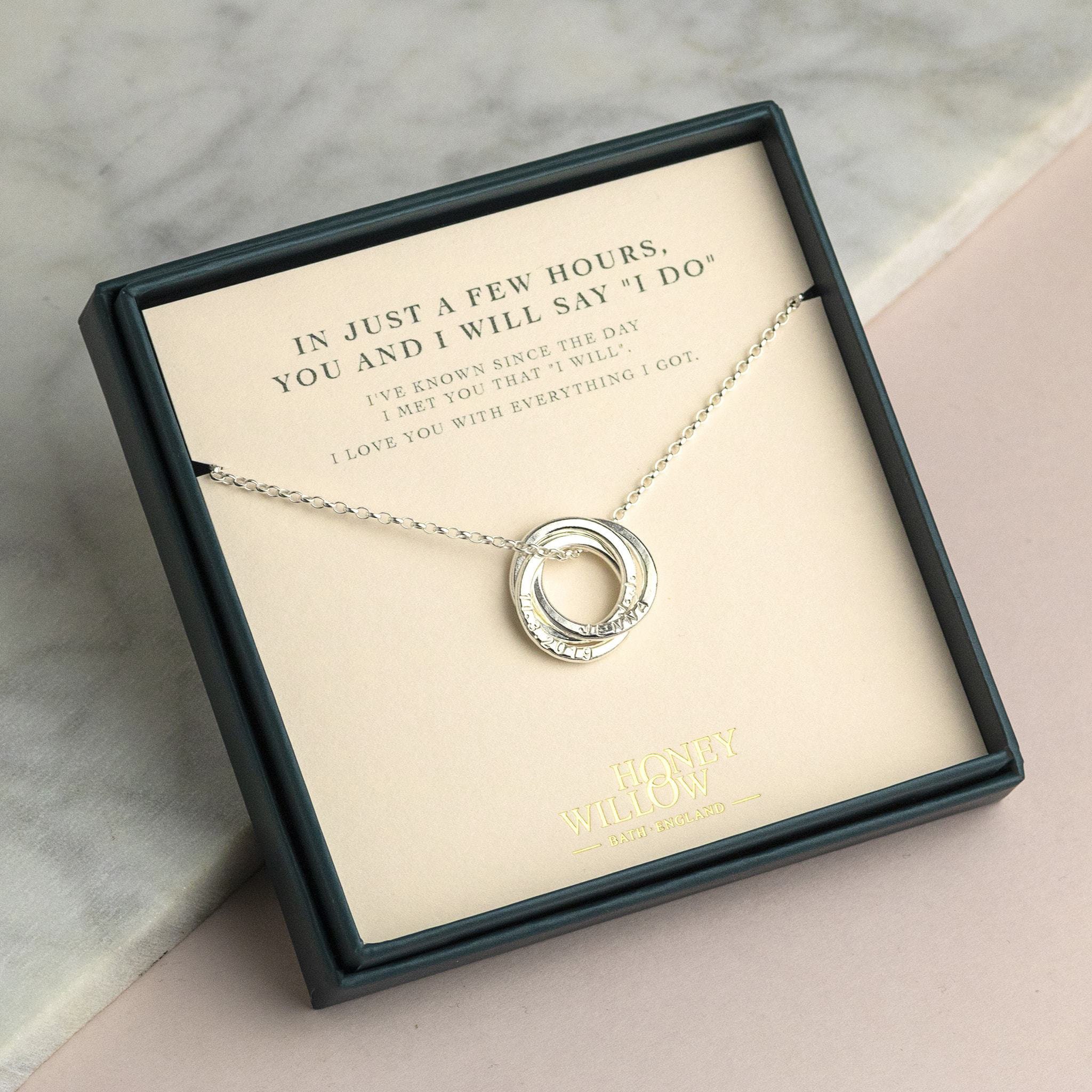 Wedding Day Gift for Bride From Groom Personalized Necklace Etsy