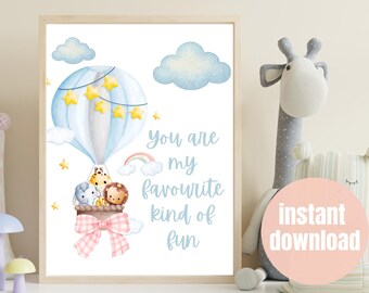 Nursery Room Wall Art Printable, Pastel Forest Animals Wall Art, 8x10 Kids Room Decor