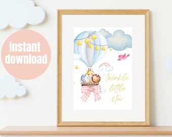 Nursery Wall art printable, Magical, Cute Animal poster - Digital Download 8 x 10 inch - print at home