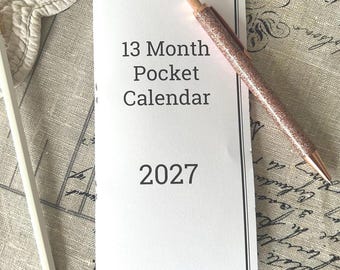 13 Month Pocket Calendar 2027