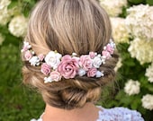 dusty pink headpiece