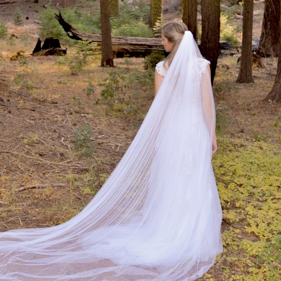 Cathedral Veil. Soft, Full, Smooth Edge Veil. Soft English Netting 
