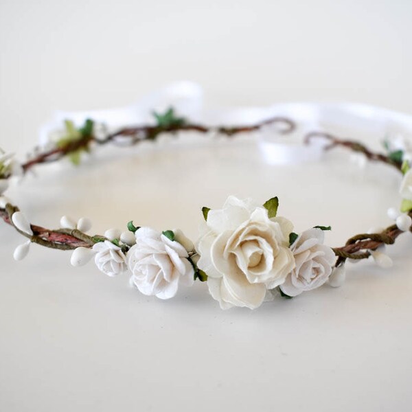 Ethereal White Floral Crown main image 1