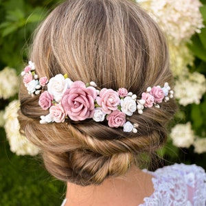 dusty pink headpiece
