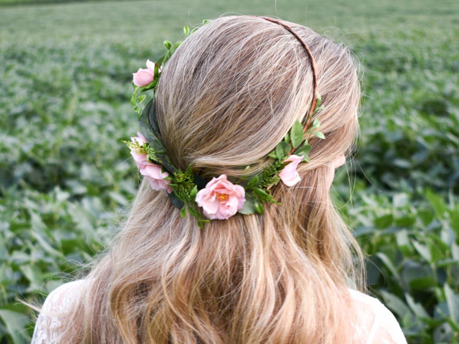 Blush Wedding Headpiece. Blush Flower Crown. Blush Bridal Etsy