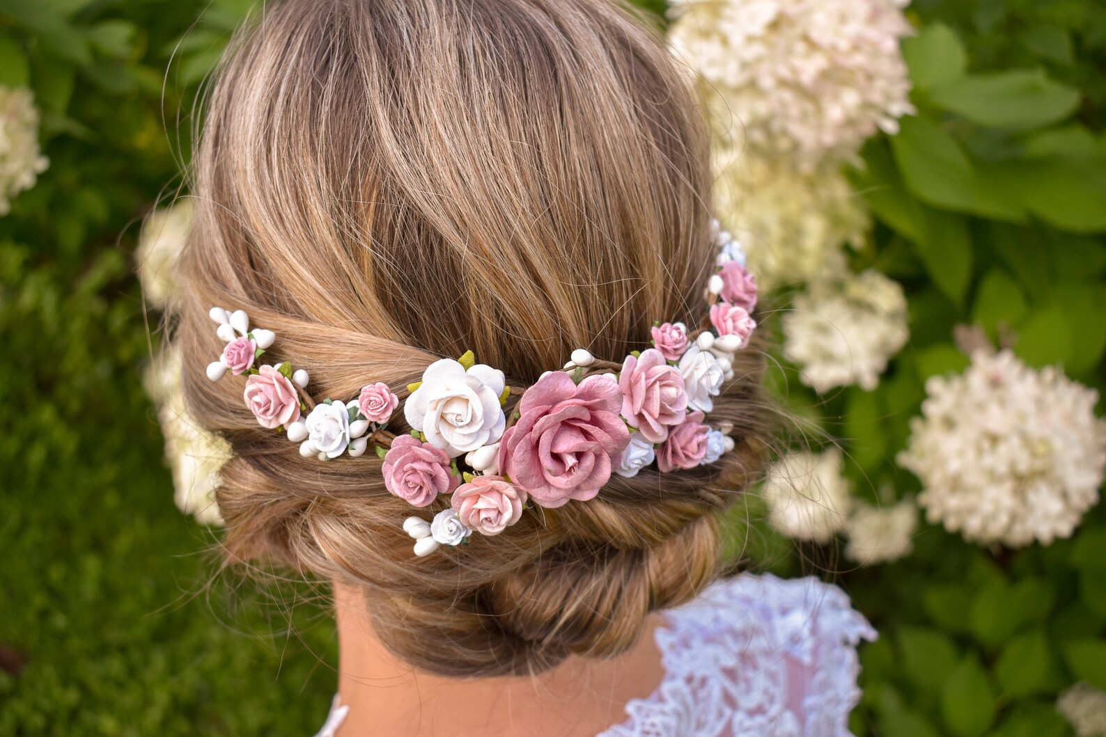 dusty pink headpiece