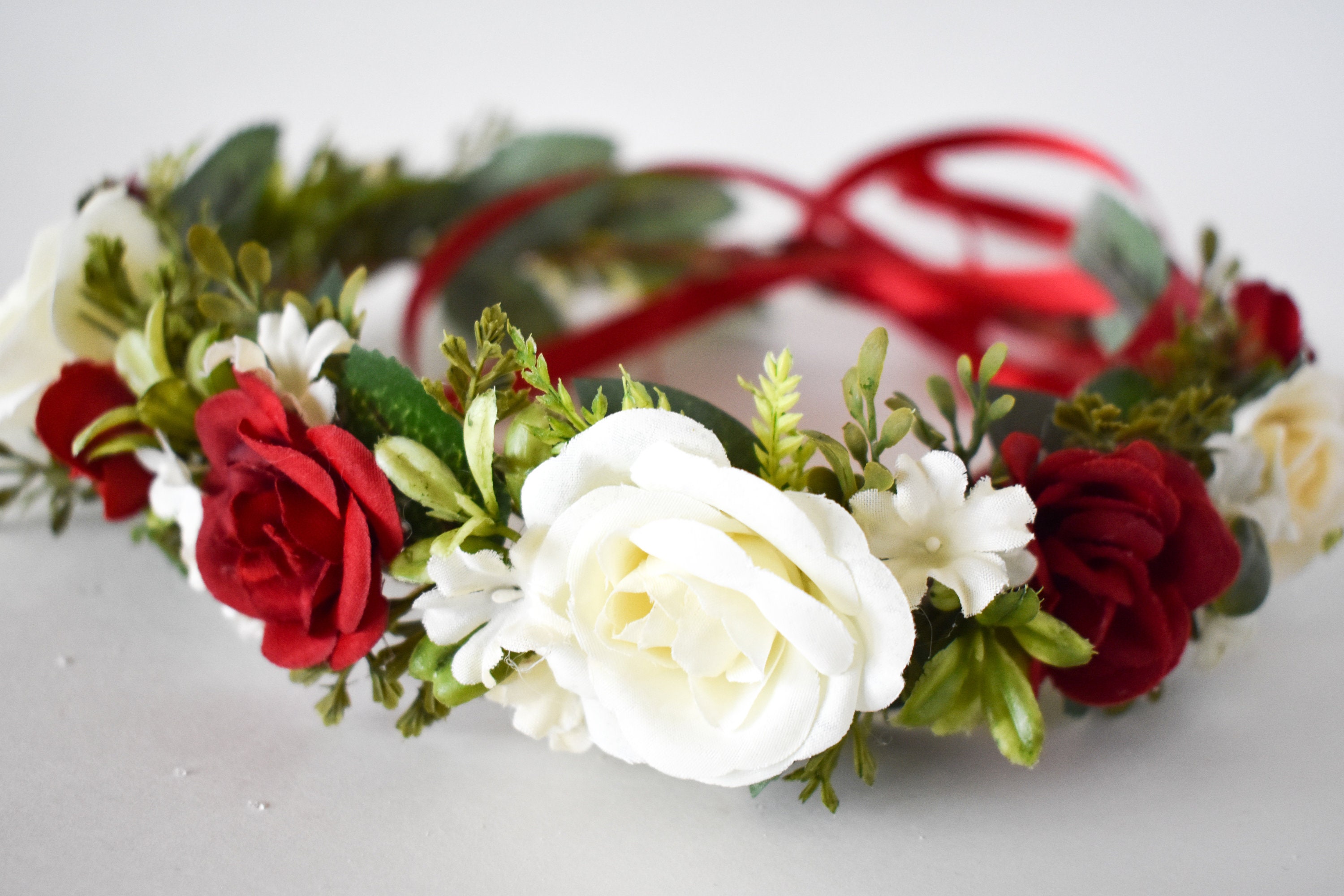  Healifty 30 unidades de lazo rojo corona para Ramos Buchones de  Flores cinta de boda decoración de Navidad decoración del árbol de Navidad  lazos de corona de Navidad lazos de boda