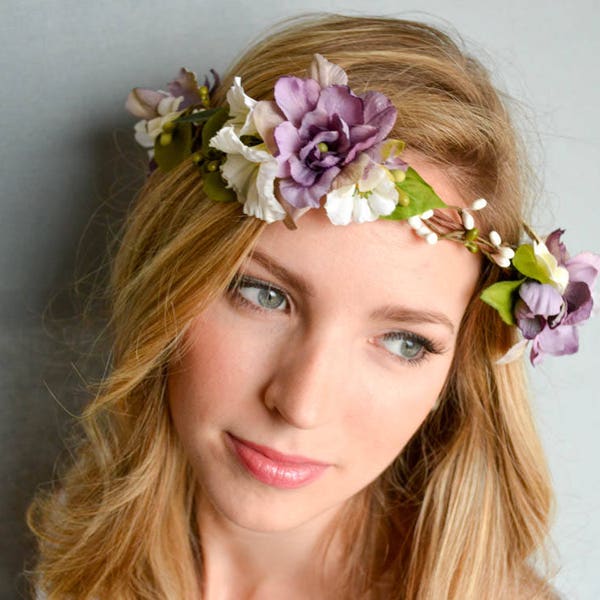 Silk Flower Crown Etsy