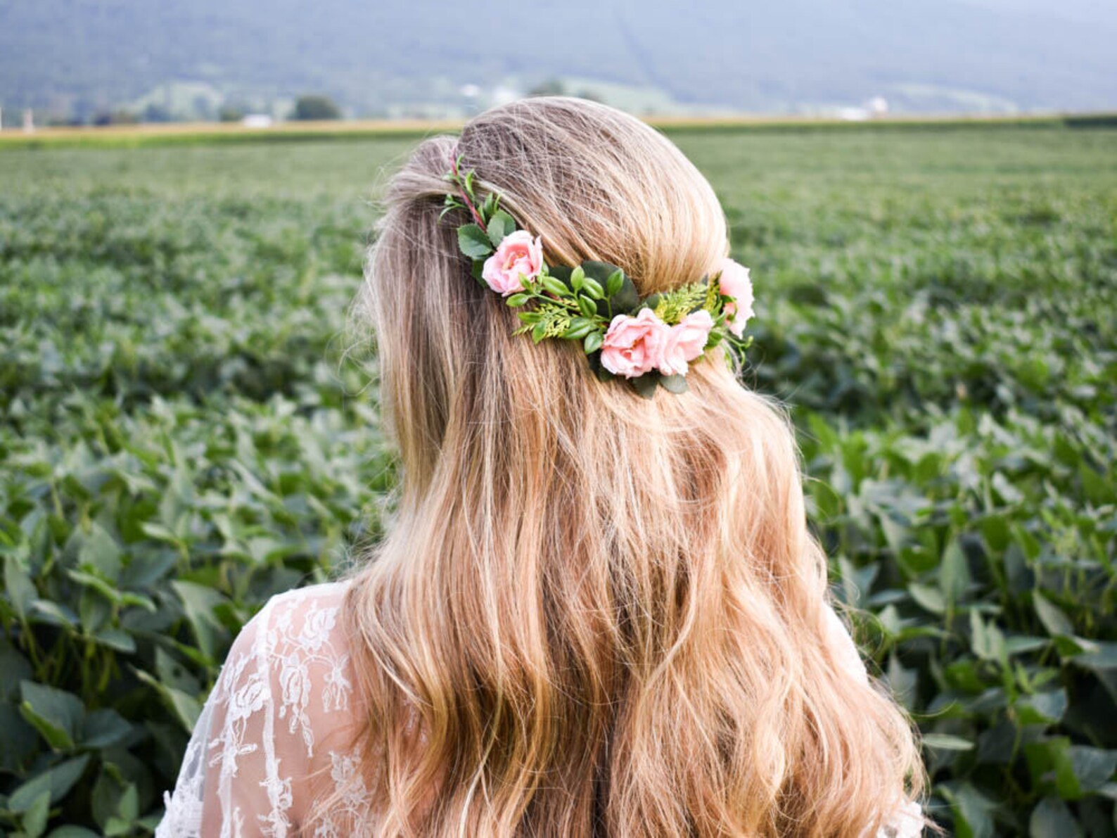Blush Wedding Headpiece. Blush Flower Crown. Blush Bridal Etsy