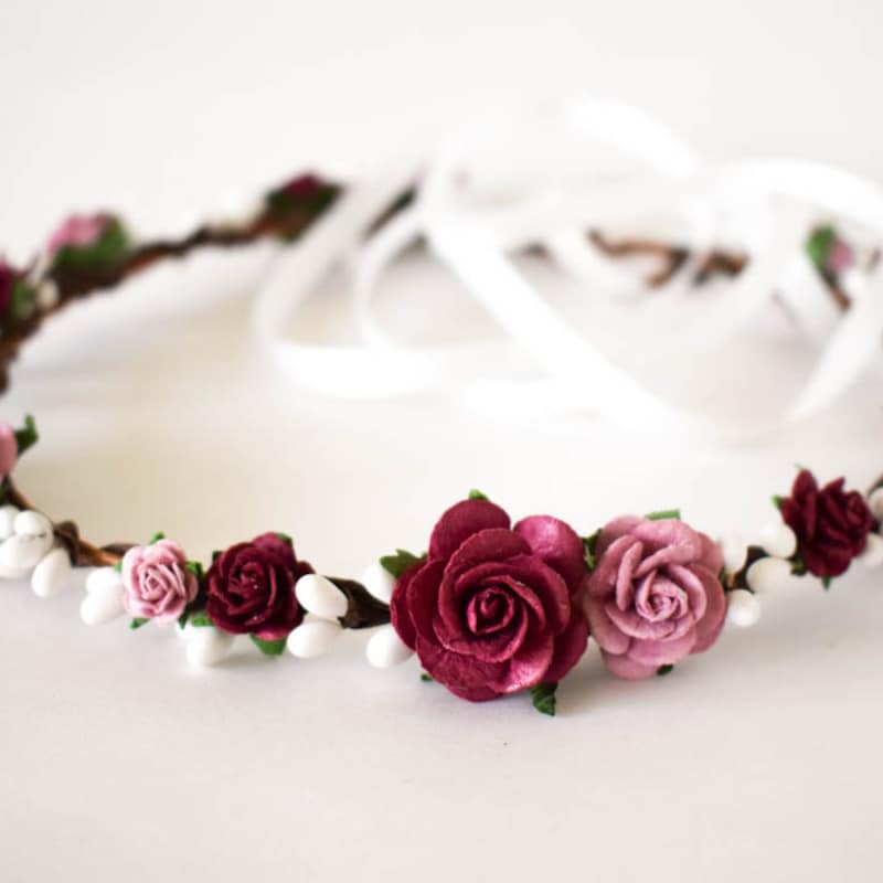 dusty pink headpiece