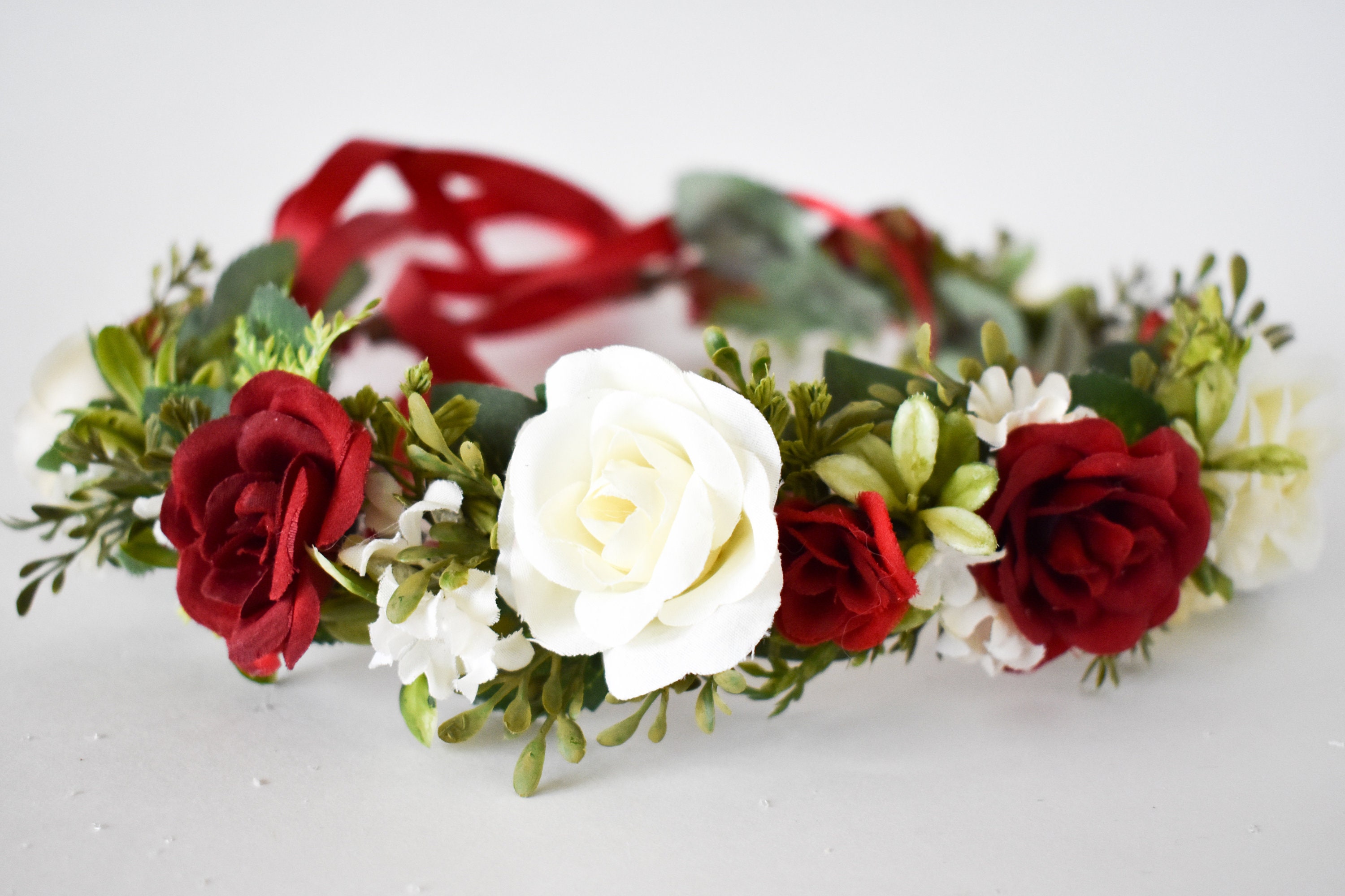 Healifty 30 unidades de lazo rojo corona para Ramos Buchones de Flores  cinta de boda decoración de Navidad decoración del árbol de Navidad lazos  de