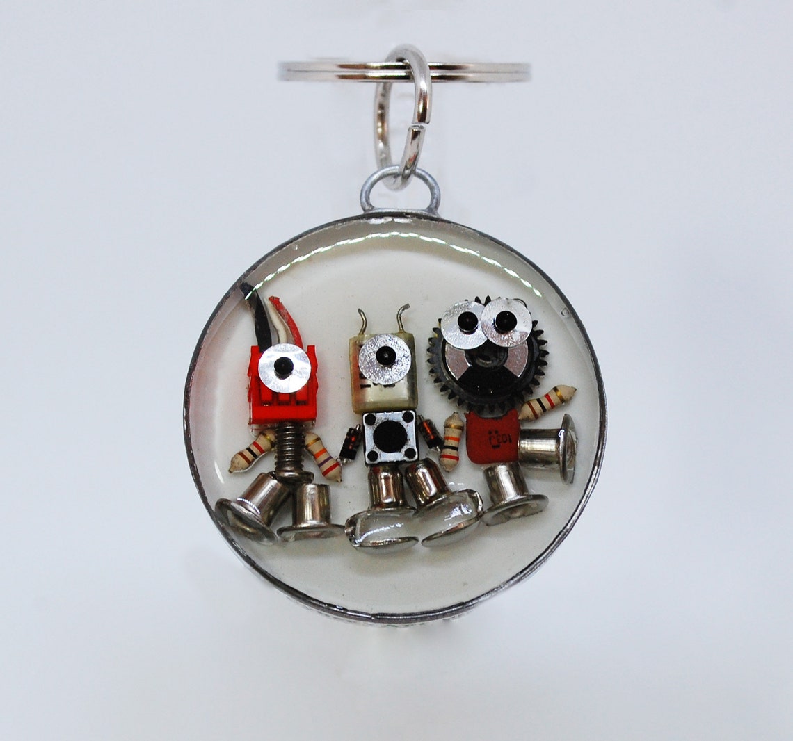 Robots keychain Etsy