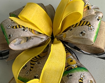 Bumblebee bow, wreath bow, fun bow, lantern bow, basket bow, farmhouse bow