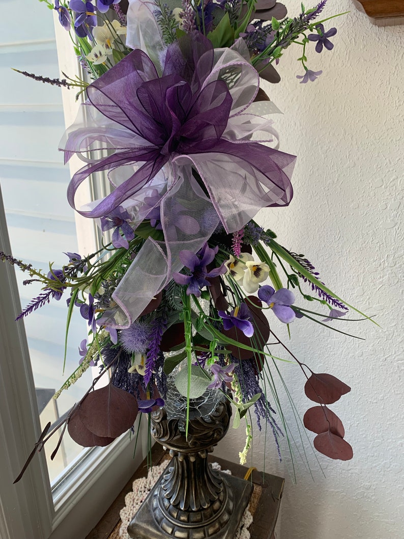 Purple Swag Lantern Swag Centerpiece Door Swag Over Window Etsy