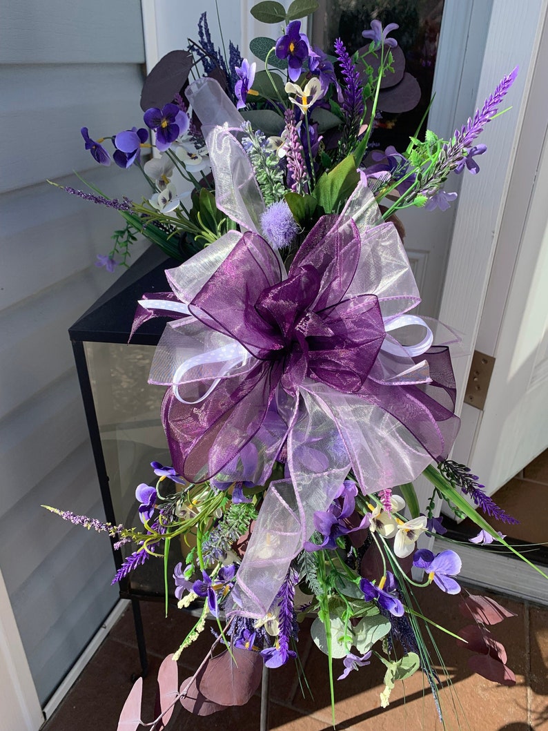 Purple Swag Lantern Swag Centerpiece Door Swag Over Window Etsy