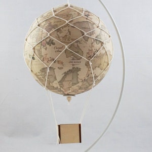 MAP hot air balloon ,decorations, Nursery Decor mobile, hot air balloon centerpiece,hot air balloon 1st birthday