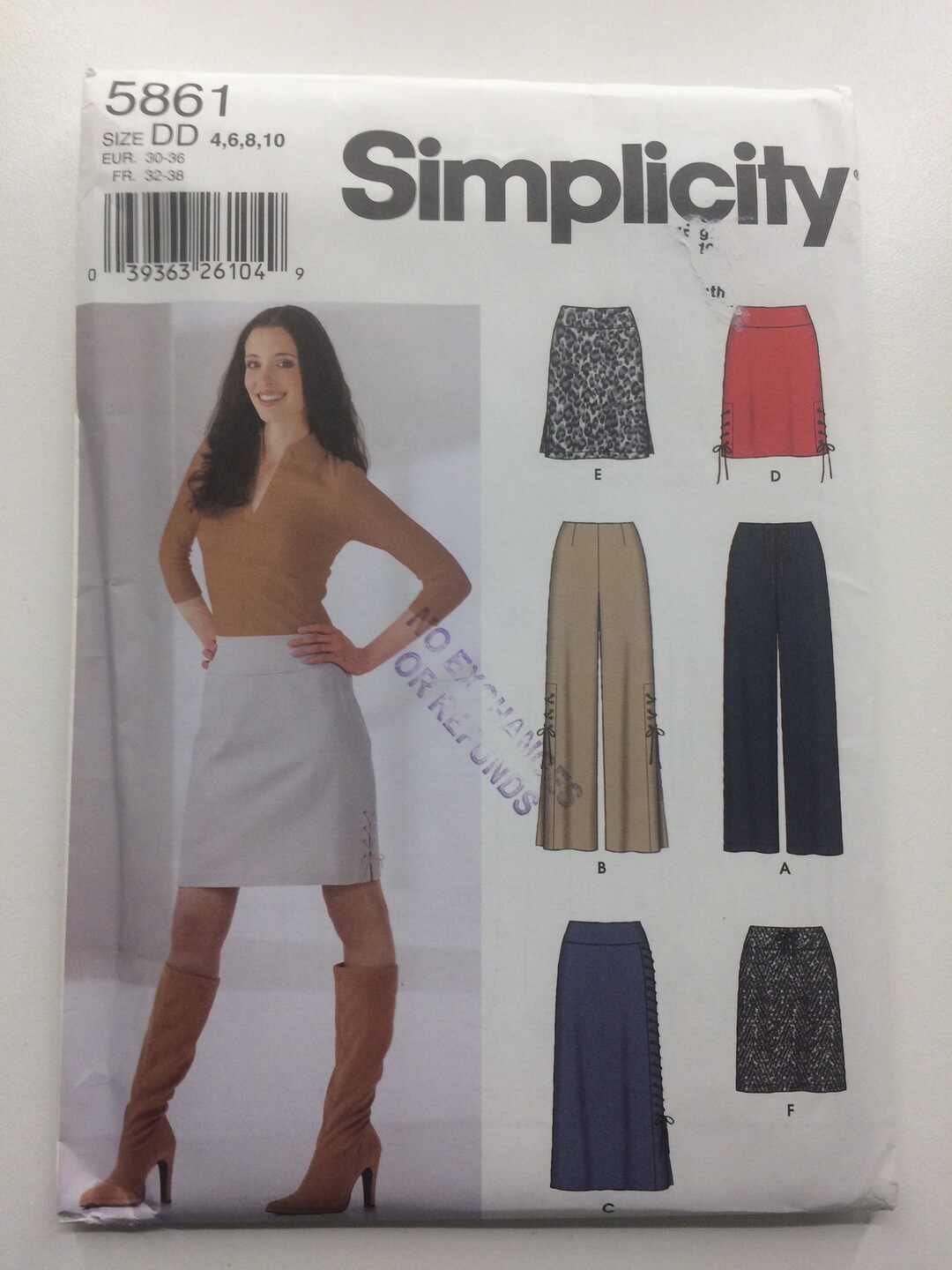 Simplicity 5861 Uncut , Sewing Pattern, Misses', Skirts and Pants, With ...
