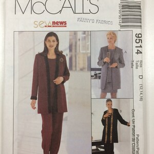 McCalls 9514 Vintage Pattern Womens Jacket, Top, Skirt, and Pants Size 12,14,16 UNCUT