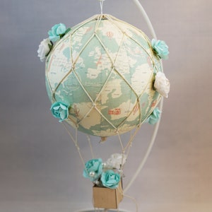 Wedding hot air balloon, flower hot air balloon,Map hot air balloon,Hot air balloon mobile , Party decor，Baby shower decor