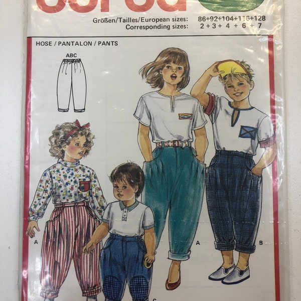 Burda Style Sewing Pattern 5450 child hose pantalon pants