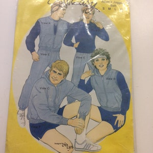 Sew Easy 173 Mens Womens Jogging Suit Pattern Pants Shorts Vest Jacket Sweat Shirt Vintage Sewing Pattern Size S M L XL Chest 36-43 Uncut