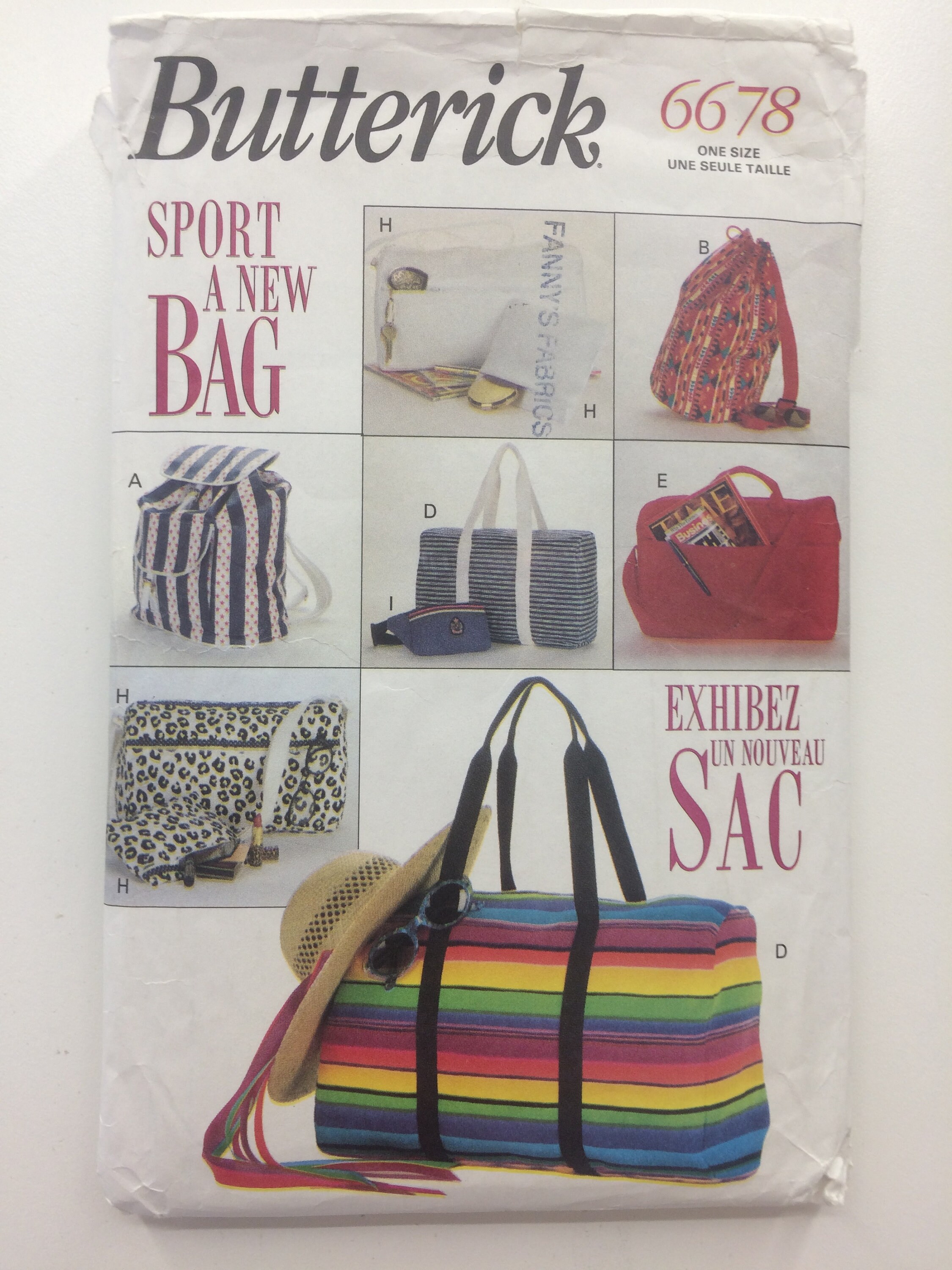 Butterick 6678: 90s Sport Bag Sewing Pattern - Backpack, Duffle