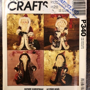 McCalls P340 Sewing Pattern McCalls P340 Father Christmas Doll Package Sewing Pattern Uncut