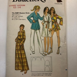 Butterick 6125 Schnittmuster ungeschnitten 60er Jahre Butterick 6125 Schnittmuster, Fräulein Robe, Drei Längen, Größe 12-14